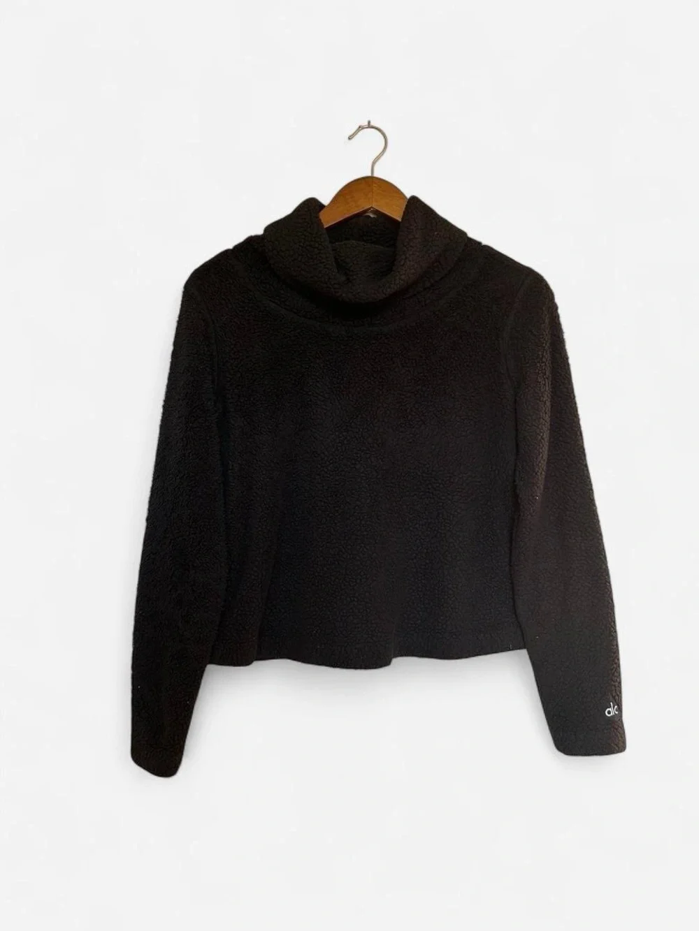 Alo Black Fleece Turtleneck Sweatshirt